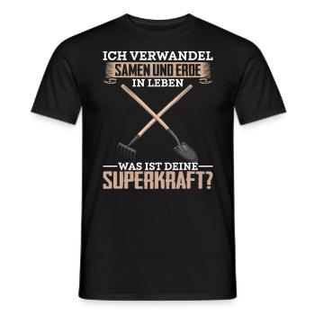 Gärtner lustiger Spruch Garten Samen Erde Gartenge - Männer T-Shirt - Schwarz - Vorne - AI Model Male 178 light (178cm)