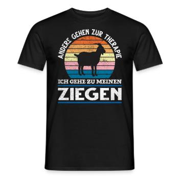 Therapie Ziegen lustiger Spruch Ziege Bauernhof - Männer T-Shirt - Schwarz - Vorne - AI Model Male 178 light (178cm)