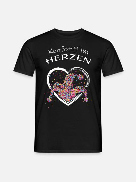 Konfetti im Herzen Karneval Narrenkappe - Männer T-Shirt - Schwarz