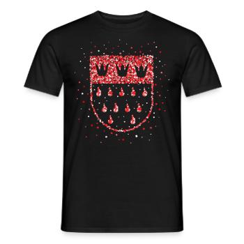 Cologne Rouge Blanc Armoiries Carnaval Confettis - T-shirt homme - noir - Devant - AI Model Male 178 light (178cm)