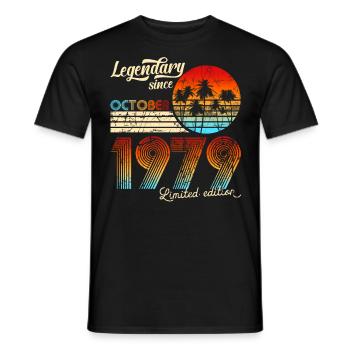Anniversaire Légendaire DePuis Octobre 1978 Cadeau - T-shirt homme - noir - Devant - AI Model Male 178 light (178cm)