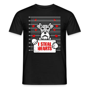 Foxterrier Drahthaar Valentinstag Hundebesitzer - Männer T-Shirt - Schwarz - Vorne - AI Model Male 178 light (178cm)