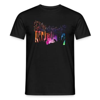 Piano Keyboard Player Music Notes Musician Pianist - Men's T-Shirt - black - Front - AI Model Male 178 light (178cm)