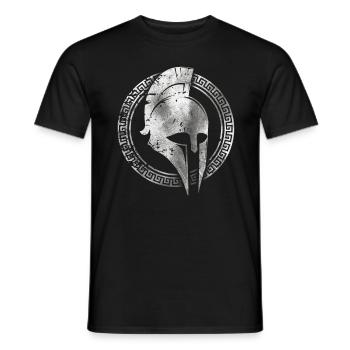 Soldat spartiate Casque corinthien Leonidas Spartan - T-shirt homme - noir - Devant - AI Model Male 178 light (178cm)