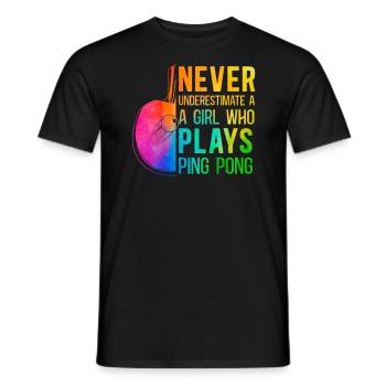 Ping Pong Table Tennis Fille - T-shirt homme - noir - Devant - AI Model Male 178 light (178cm)