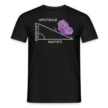 Drôle de jeu de mots mathématiques Hippothenuse Hippopotamus - T-shirt homme - noir - Devant - AI Model Male 178 light (178cm)