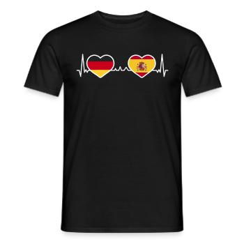 Deutschland Spanien Herz Liebe Herzlinie - Männer T-Shirt - Schwarz - Vorne - AI Model Male 178 light (178cm)
