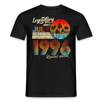 Birthday Legendary Since July 1995 Gift - Männer T-Shirt - Schwarz - Vorne - AI Model Male 178 light (178cm)