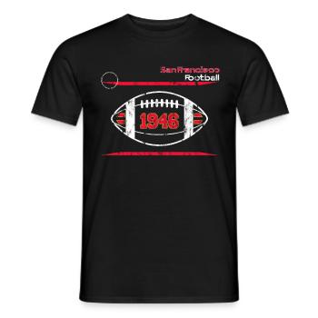 Conception de l’équipe de football américain de San Francisco - T-shirt homme - noir - Devant - AI Model Male 178 light (178cm)