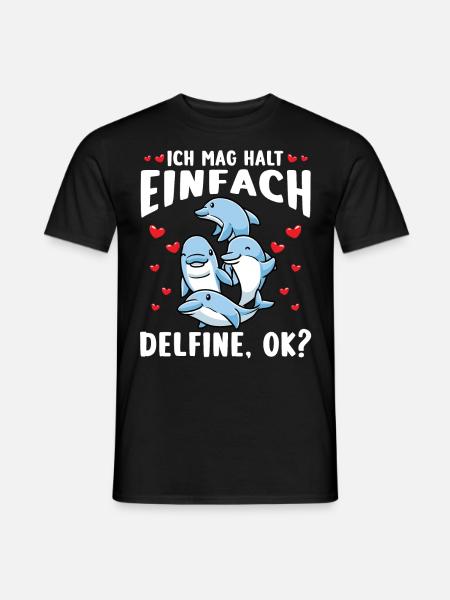 Delfin Mädchen Meeresbewohner Delphin - Männer T-Shirt - Schwarz