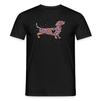 Teckel Chien Teckel Propriétaire de chien - T-shirt homme - noir - Devant - AI Model Male 178 light (178cm)