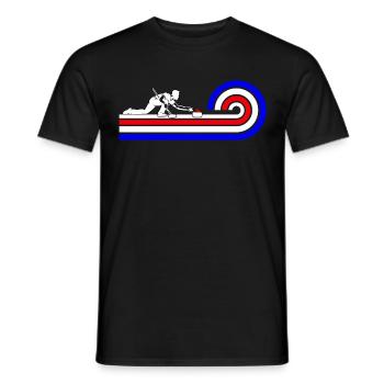 Retro Curling Design with Curler Silhouette - Männer T-Shirt - Schwarz - Vorne - AI Model Male 178 light (178cm)