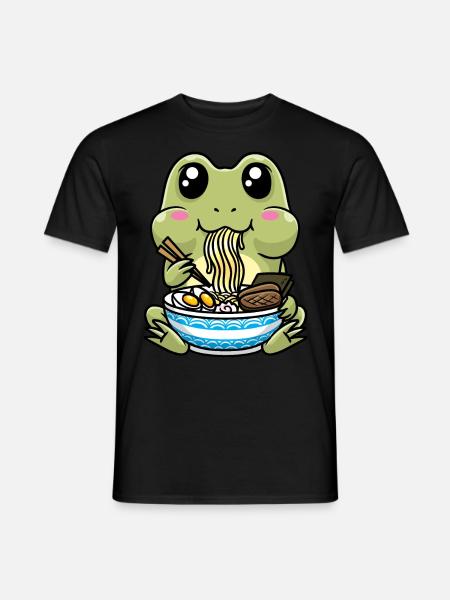 Niedliche Frosch Ramen Nudeln Japan - Mænd T-shirt - sort
