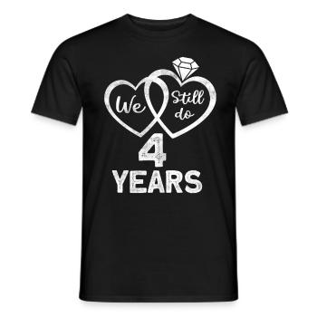 Married couples since 2018 - 4 wedding anniversary gift - Men's T-Shirt - black - Front - AI Model Male 178 light (178cm)