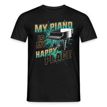 Piano Teacher Pianist My Piano Is - Men's T-Shirt - black - Front - AI Model Male 178 light (178cm)