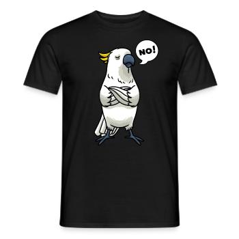Oiseau perroquet cacatoès têtu - T-shirt homme - noir - Devant - AI Model Male 178 light (178cm)