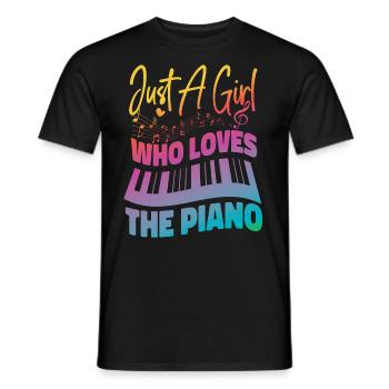 Piano Teacher Pianist Girl - Men's T-Shirt - black - Front - AI Model Male 178 light (178cm)