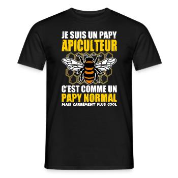 Papy Apiculteur Idée Cadeau Humour Apiculture - T-shirt homme - noir - Devant - AI Model Male 178 light (178cm)