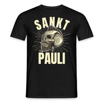 St Pauli. Éventail St pauli Éventail Paulianer Hamburger - T-shirt homme - noir - Devant - AI Model Male 178 light (178cm)