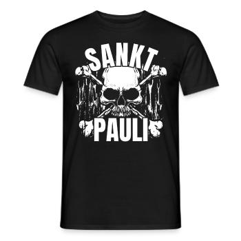 St Pauli. Éventail St pauli Éventail Paulianer Hamburger - T-shirt homme - noir - Devant - AI Model Male 178 light (178cm)