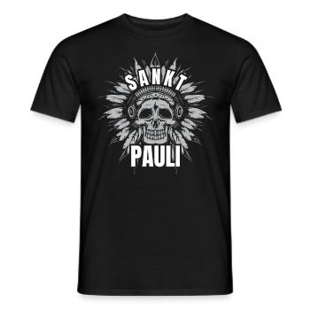 St Pauli. St pauli fan. Paulianer Hamburger fan - Men's T-Shirt - black - Front - AI Model Male 178 light (178cm)