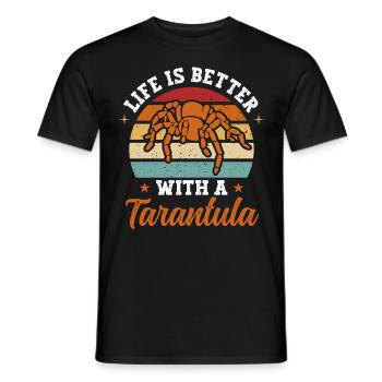 Life Is Better With A Tarantula Arachnid Spider - Men's T-Shirt - black - Front - AI Model Male 178 light (178cm)