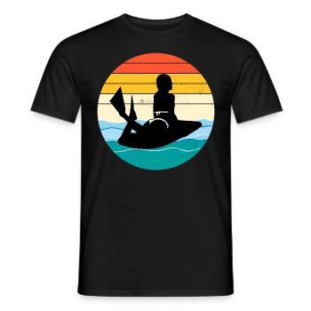 Bodyboarding Bodyboarder Wassersport Vintage Retro - Männer T-Shirt - Schwarz - Vorne - AI Model Male 178 light (178cm)