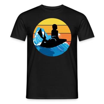 Bodyboarding Bodyboarder Water Sport Vintage Retro - Men's T-Shirt - black - Front - AI Model Male 178 light (178cm)