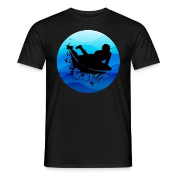 Bodyboarding Bodyboarder Surfing Sea Water Sport - Men's T-Shirt - black - Front - AI Model Male 178 light (178cm)