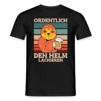 Ordentlich den Helm lackieren Bier Spruch - Männer T-Shirt - Schwarz - Vorne - AI Model Male 178 light (178cm)