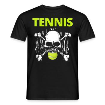 tennis / tennis / tennis player / tennis game - Men's T-Shirt - black - Front - AI Model Male 178 light (178cm)