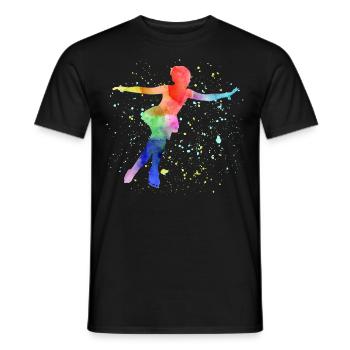 Eiskunstlauf Eiskunstlauf Schlittschuh Schlittschuh Tanz Wintersport - Männer T-Shirt - Schwarz - Vorne - AI Model Male 178 light (178cm)