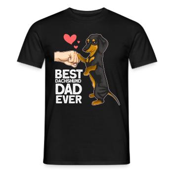Dackel Papa Dachshund Geschenk - Männer T-Shirt - Schwarz - Vorne - AI Model Male 178 light (178cm)