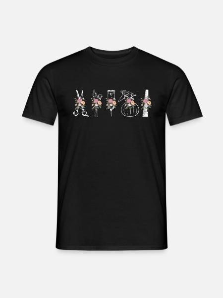 Peluquería Peluquería Peluquería Secador de pelo Regalo - Camiseta hombre - negro