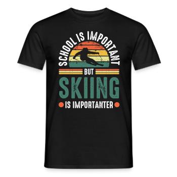 Skiing Skier Skiers Mountains Slope Gift - Men's T-Shirt - black - Front - AI Model Male 178 light (178cm)