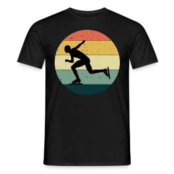 Speed Skating Ice Skater Skate Vintage Retro - Men's T-Shirt - black - Front - AI Model Male 178 light (178cm)