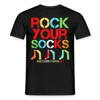Welt Down Syndrom Tag Rock Your Socks - Männer T-Shirt - Schwarz - Vorne - AI Model Male 178 light (178cm)