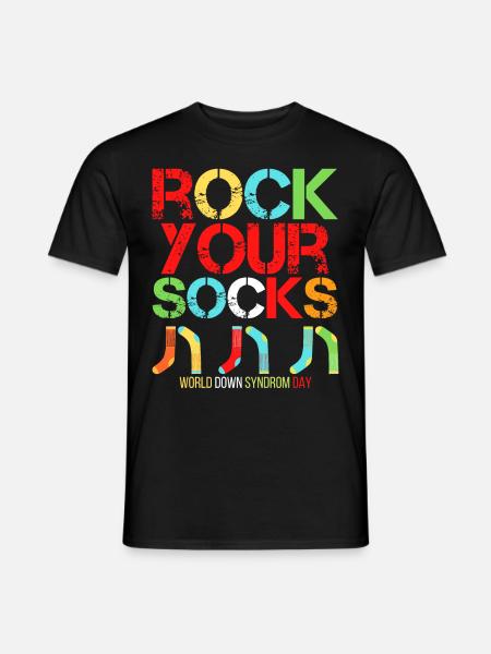 Welt Down Syndrom Tag Rock Your Socks - Männer T-Shirt - Schwarz