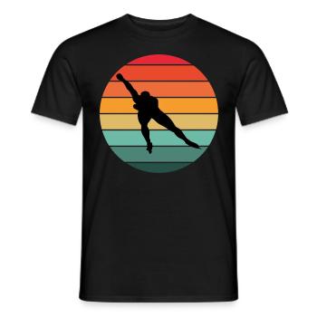 Speed Skating Ice Skater Skate Race Vintage Retro - Men's T-Shirt - black - Front - AI Model Male 178 light (178cm)