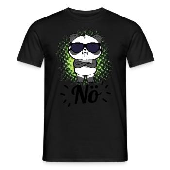 Nö - Panda Bär Cartoon Für Männer, Frauen und Kids - Männer T-Shirt - Schwarz - Vorne - AI Model Male 178 light (178cm)