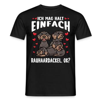 Rauhaardackel Dackel Hund - Männer T-Shirt - Schwarz - Vorne - AI Model Male 178 light (178cm)