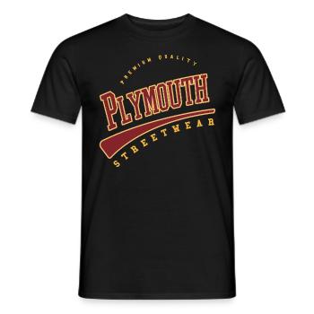 Plymouth England UK College High School Style - Men's T-Shirt - black - Front - AI Model Male 178 light (178cm)