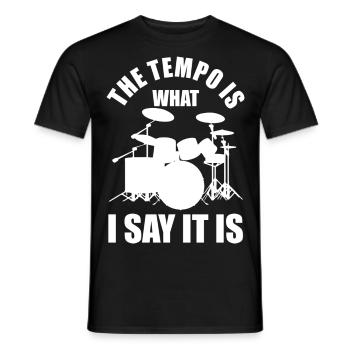Le tempo est ce que je dis c’est Schlagzeuger Batteur - T-shirt homme - noir - Devant - AI Model Male 178 light (178cm)