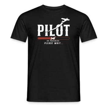 Airplane Pilot Future Pilot - Männer T-Shirt - Schwarz - Vorne - AI Model Male 178 light (178cm)
