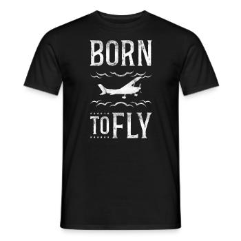 Airplane Pilot Vintage Born To Fly - Männer T-Shirt - Schwarz - Vorne - AI Model Male 178 light (178cm)