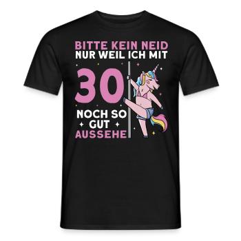 Bitte Kein Neid 30. Geburtstag - Männer T-Shirt - Schwarz - Vorne - AI Model Male 178 light (178cm)