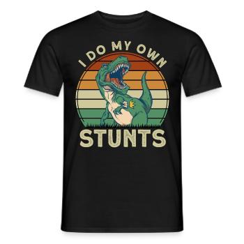 I Do My Own Stunts - Men's T-Shirt - black - Front - AI Model Male 178 light (178cm)