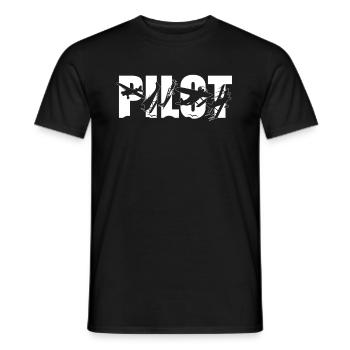 Pilote d’avion Vintage Pilot - T-shirt homme - noir - Devant - AI Model Male 178 light (178cm)