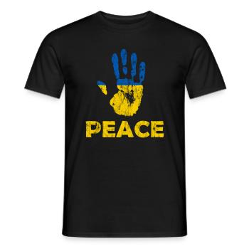 Hand Peace Ukraine - Männer T-Shirt - Schwarz - Vorne - AI Model Male 178 light (178cm)