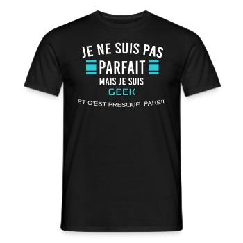 je ne suis pas parfait GEEK - T-shirt homme - noir - Devant - AI Model Male 178 light (178cm)